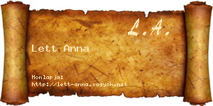 Lett Anna névjegykártya