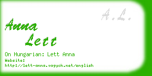 anna lett business card